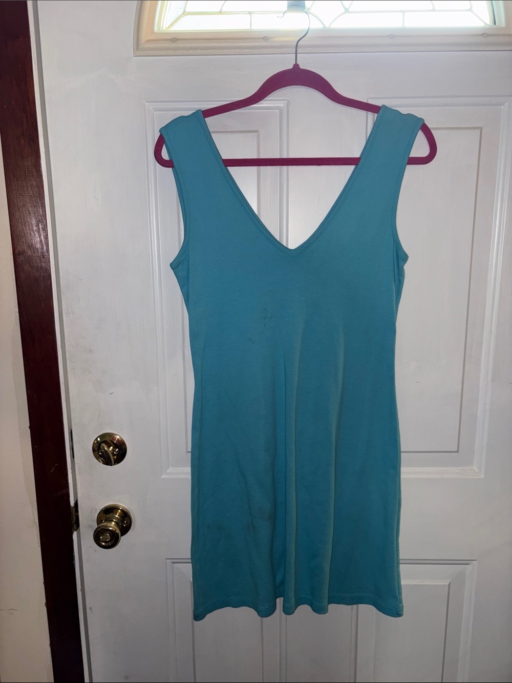 Moda International Teal V-Neck Cotton Dress